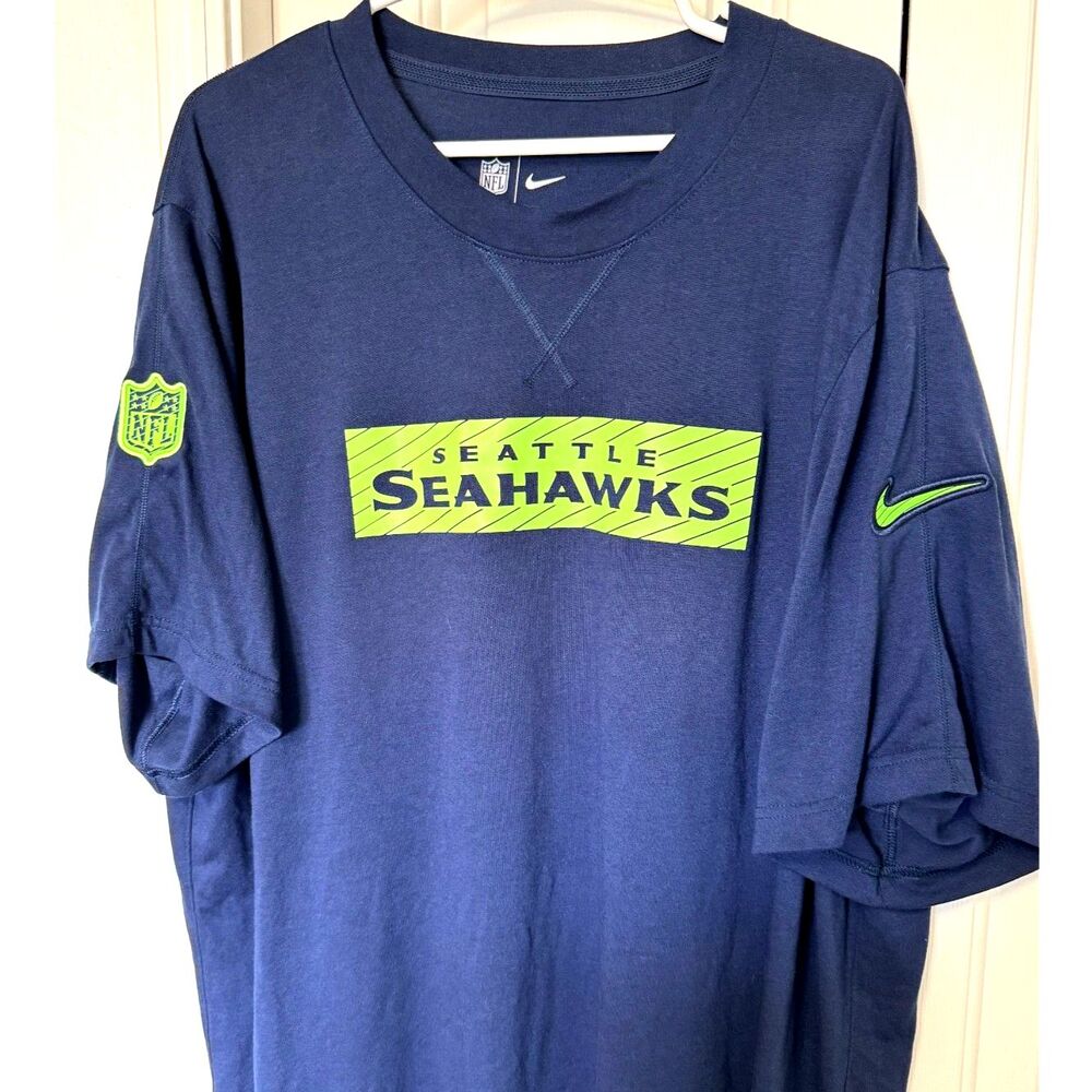 Nike Men's College Navy Seattle Seahawks Sideline Player Performance T-Shirt XXL